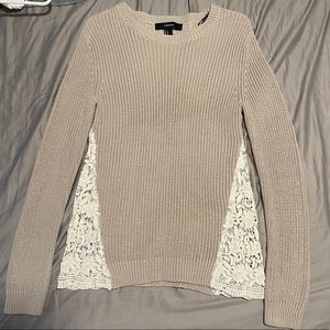 F21 beige long sleeve with laced sides
